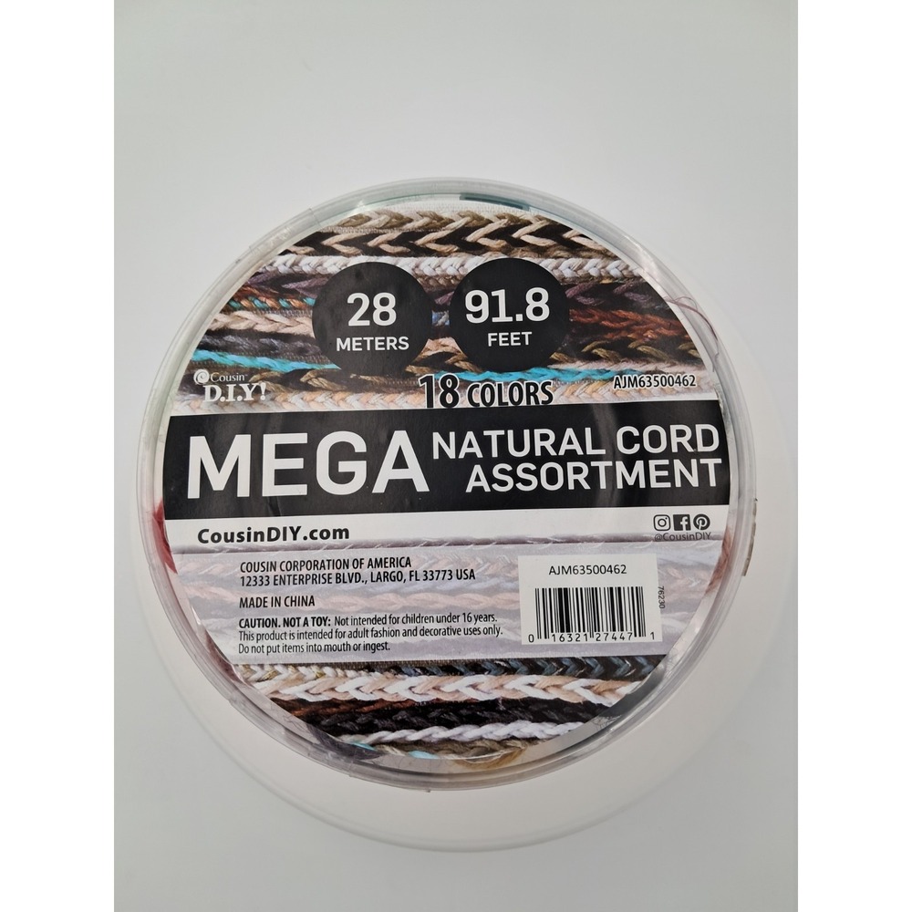 CousinDIY Mega Natural Cord Assortment 18 Colors 28m Cord Worsted AJM63500462